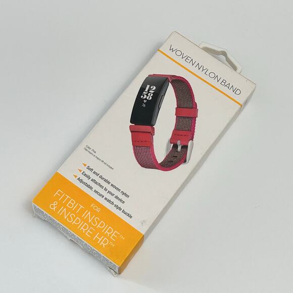 Pink Woven Nylon Watch Band for Fitbit Inspire & Inspire HR - Picture 3 of 7